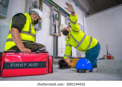 Electric Worker Suffered Electric Shock Accident Stock Photo 2001194552 ...