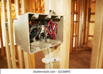 Electrical Box With Wiring In A New Home Under Construction