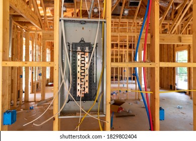 Electrical Circuit Breaker Panel In New Home Construction