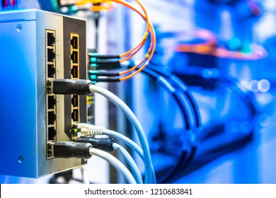 Electrical Circuits.  The Electric Wire Behind The Control Board With Lighting Effect,Industrial Electrical Concept. Wiring PLC Control Panel With Wires Industrial Factory