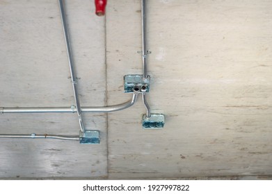 Electrical Conduit Cable Routing Between Electrical Stock Photo ...