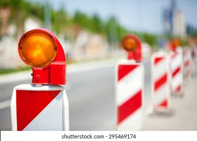 Electrical Constructions For Indicate Hazard In Road Repair And Construction Works