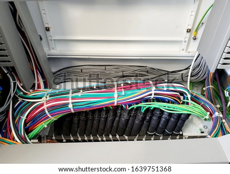 Electrical control cables installation and internal wiring termination.