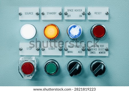 Electrical Control Panel with Push Buttons, Rotary Switches, and Indicator Signal Lights