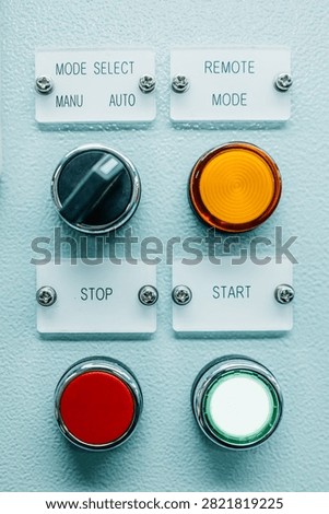 Electrical Control Panel with Push Buttons, Rotary Switches, and Indicator Signal Lights