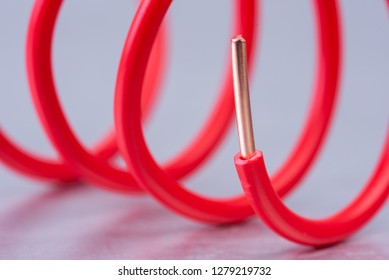 Electrical copper wire closeup