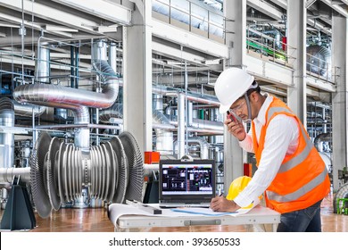 Electrical Engineer Working At Modern Thermal Power Plant