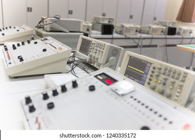 Electrical engineering classroom, measuring devices in the laboratory, electrical laboratory And testing equipment. - Shutterstock ID 1240335172