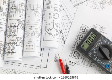 electrical engineering drawings and digital multimeter