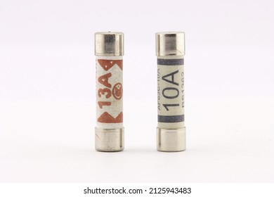 Electrical fuses close-up on a white background. Space for text. - Shutterstock ID 2125943483