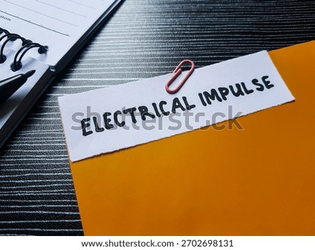 Electrical impulse writting on table background.