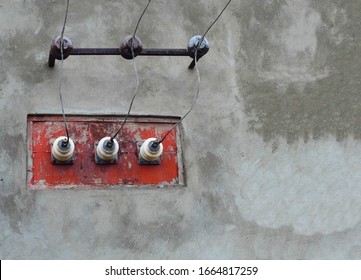 Electrical Insulators On The Old Substation