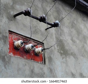 Electrical Insulators On The Old Substation