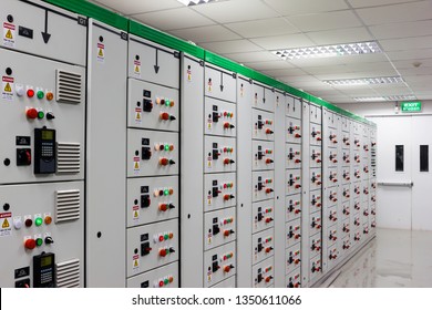 Electrical Low Voltage Switchgear In Swithgear Room At Factory Or Power Plant