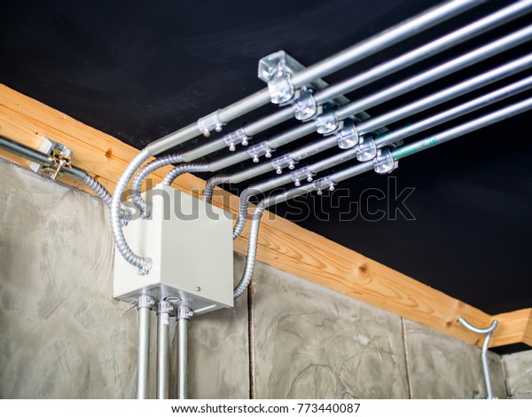 Electrical Metal Conduit Work Installation Electrical Stock