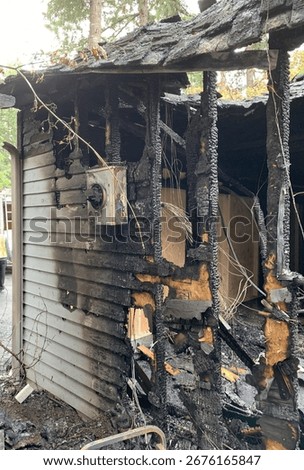 Electrical meter burned on a wall