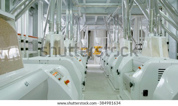 Electrical mill machinery for the production\
of wheat flour. Grain\
equipment.