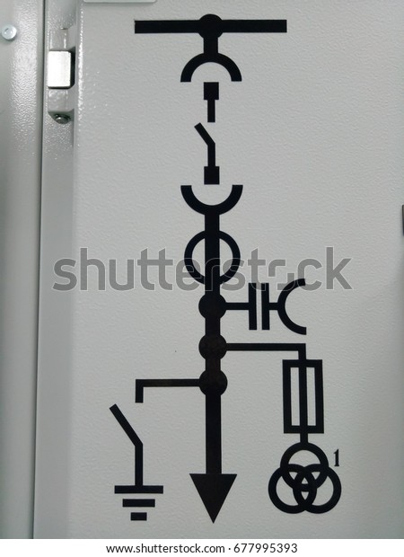 Electrical Mimic Diagram Medium Voltage Switchgear Stock Photo Edit Now 677995393