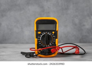 Electrical multifunctional device. Multimeter close up.