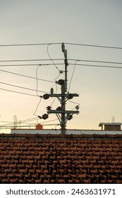 electrical network at the edge of the house