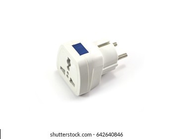 Electrical Outlet Plug, Electric Adapter Socket On White Background