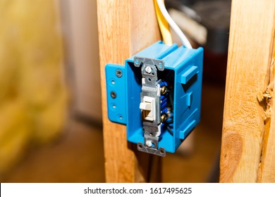 Electrical outlet switch box during new contruction