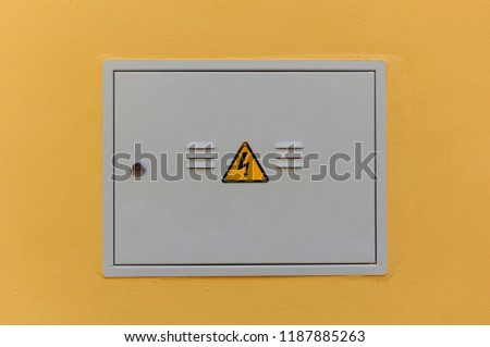 electrical panel closed fuse box on stock photo (edit now RV Fuse Box electrical panel, closed fuse box on a wall outside of a house