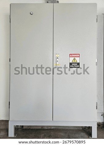 Electrical Panel with Warning Sign High Voltage Enclosure