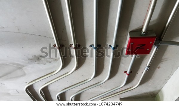 Electrical Pipe Junction Box On Ceiling Stock Photo Edit Now