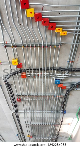 Electrical Pipe Junction Box On Ceiling Stock Photo Edit Now