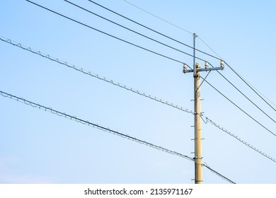 An Electrical Pole Or Utility Pole Under The Blue Sky, Energy Or Power Image, Infrastructure