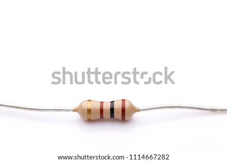 Electrical resistor isolated on a white background. Electric circuit component