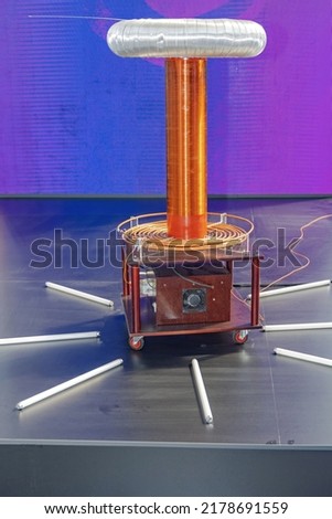 Electrical Resonant Transformer Coil Designed by Inventor Nikola Tesla Education Expo