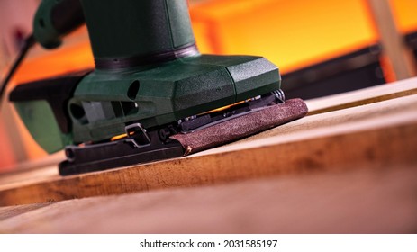 Electrical sander in a workshop