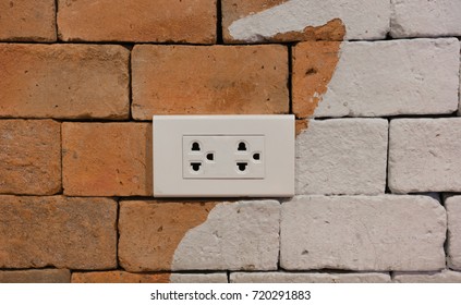 Electrical Socket On Brick Wall Stock Photo 720291883 | Shutterstock