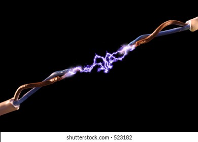 An Electrical Spark Between Two Wires.