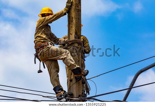 Electrical Worker Repairing Electrical System Stock Photo (Edit Now ...