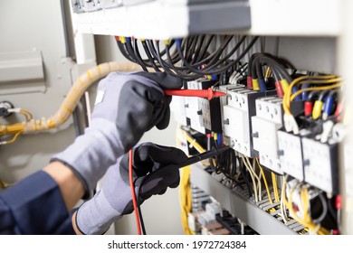 Electrical Engineer Using Digital Multimeter Measuring Stock Photo ...