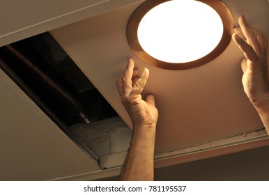 Installing Light Bulb Stock Photos Images Photography