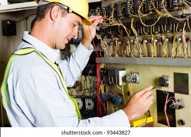 Electrician Testing Industrial Machine