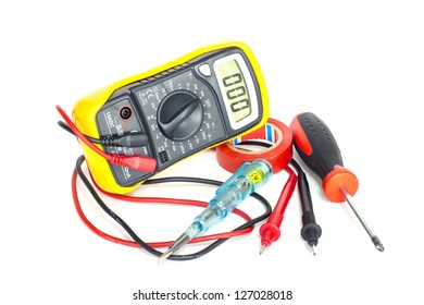 Electrician Tools On White Background