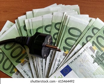 Electricity Bill And 100 Euro Banknote