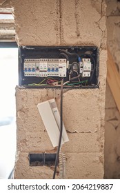 Electricity Distribution Box In The Apartment Under Construction