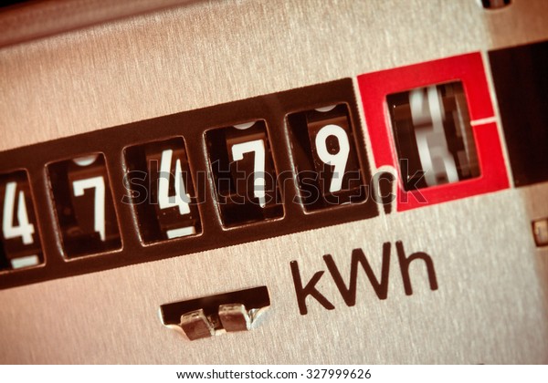 an electricity\
meter measures the current consumed. save symbolfoto for\
electricity price and\
electricity