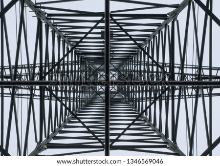 electricity pylon from below