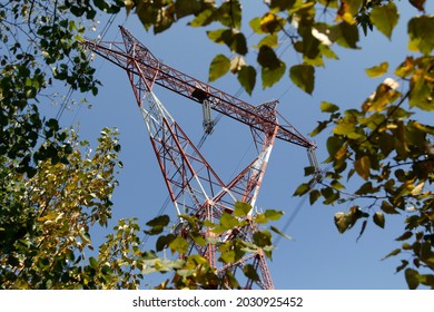 An Electricity Pylon In The Forest