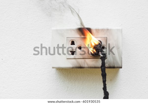 Electricity Short Circuit Electrical Failure Resulting Stock Photo ...