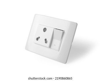 Electricity Switch board with one switch and one Plug in white colour, heavy Electric switch Board for Wall under Mount 