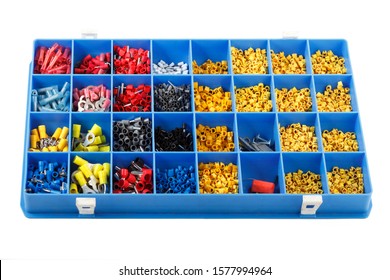 The electrics box with the components for the Assembly of electrical equipment