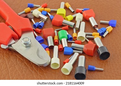 Electro Tools For Installation On A Colored Background Close-up.